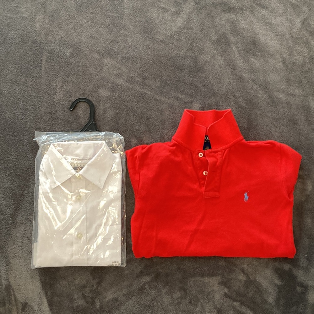 Joseph Aboud long sleeve & Polo Ralph Lauren polo shirt sleeve. Both Sz 8 boys